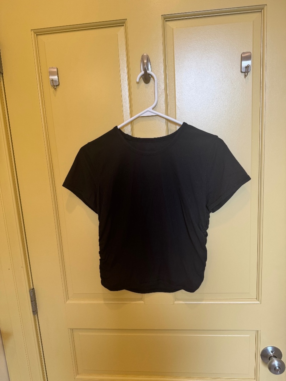 Lululemon Black Ruched Side Tee- Women's Large